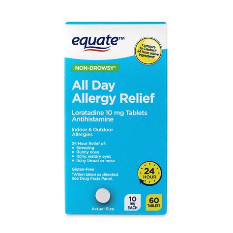 Equate Non Drowsy Allergy Relief Loratadine Tablets 10 Mg