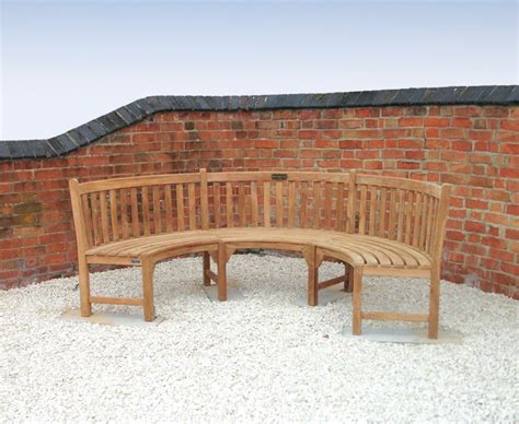 Henley Teak Curved Garden Bench Semi Circle Bench