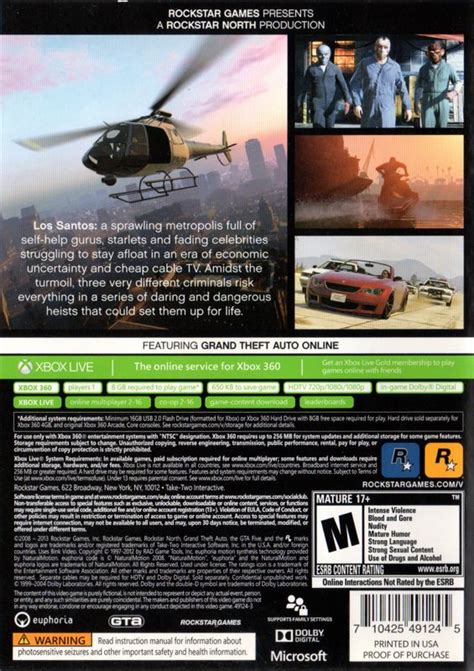 Grand Theft Auto V Cover Or Packaging Material Mobygames