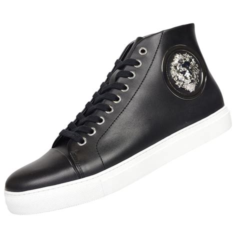 Versace Jeans Couture Versus Fsu510c Leather High Top Blackwhite Sole