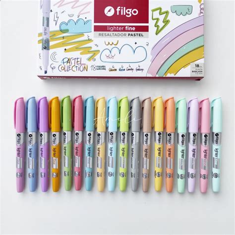 Resaltador Filgo Lighter Fine X18 Pastel Collection Ameli Papeleria