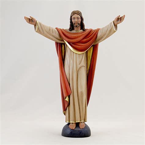 Resurrection Jesus Statue Blessing Handcarved Art