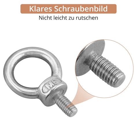 10stk Ringschraube M6 Edelstahl Ringschrauben Ösenschrauben