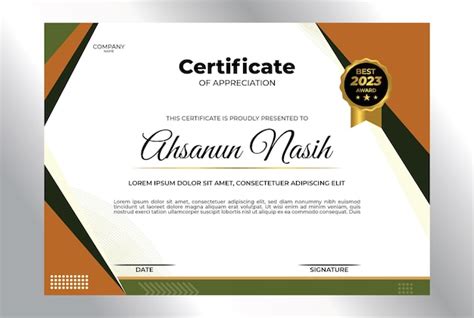 Premium Vector Certificate Design Template Flat Orange