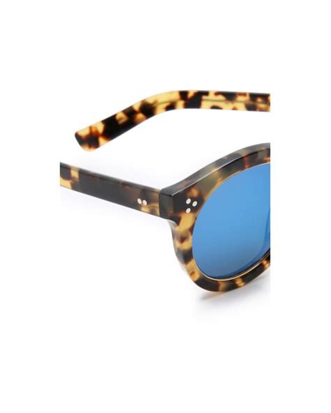 Illesteva Leonard Ii Ring Mirrored Sunglasses Tortoiseblue In Brown