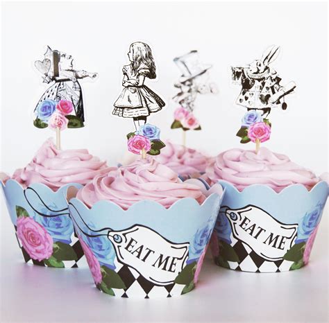 Alice In Wonderland Cupcake Toppers