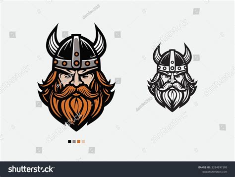 Line Art Viking Face Vector Illustration Stock Vector (Royalty Free ...