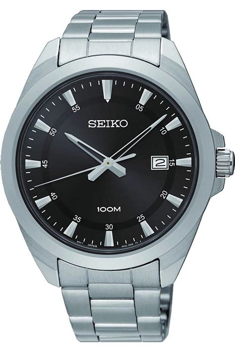 Seiko - Seiko Men's SUR209P1, quartz,black dial,Stainless Steel Case ...