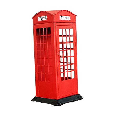 Telefonzellen Sparschwein Rotes Metall Desktop Ornament Spartopf Für