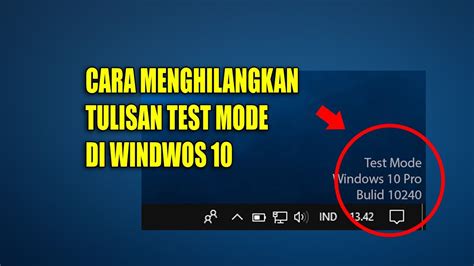 Mudah Menghilangkan Test Mode Windows Berhasil Youtube