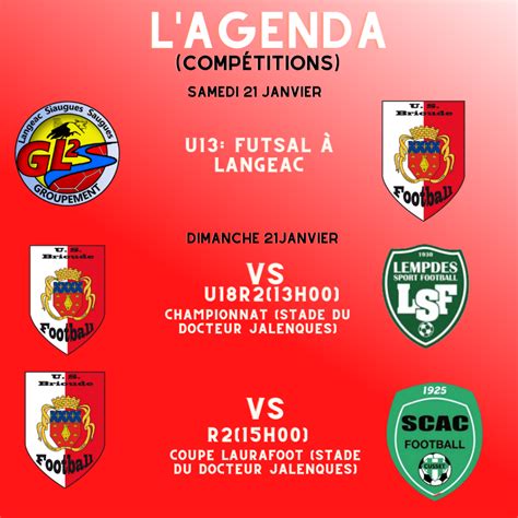 Lagenda Du Week End Janvier Usbrioude Club De Foot