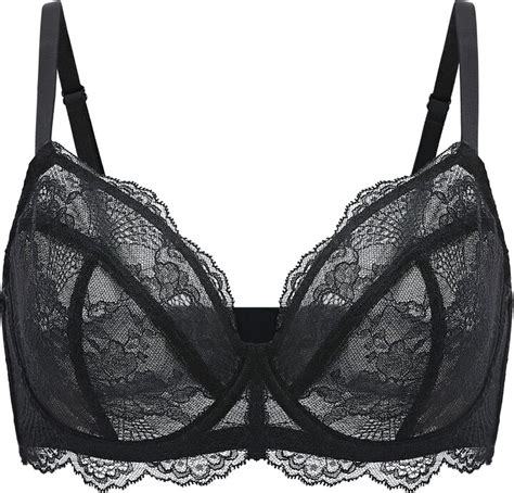 Dobreva Women S Lace Bra See Through Plunge Sheer Bras Underwire Sexy