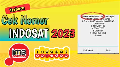 Cara Lihat Nomor Telepon Indosat Cara Mengetahui Nomor Indosat Youtube