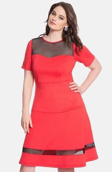 Eloquii Mesh Inset Sweetheart Fit And Flare Dress Plus Size Fit Flare Dress Plus Size Dresses