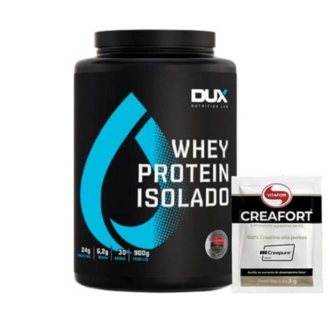 Whey Protein dux isolado Sachê Creatina Creapure Vitafor Dux