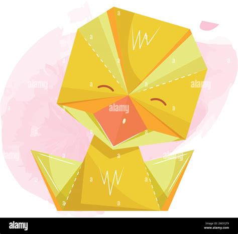 Isolated cute little chicken origami sketch icon Vector Stock Vector ...