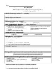 PICO Worksheet Docx Name PICO Worksheet Johns Hopkins Nursing