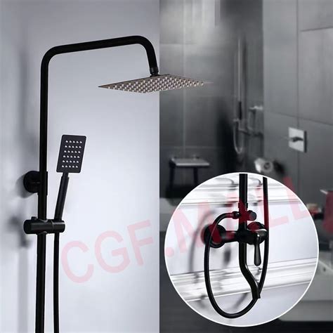 Stainless Steel In Hot And Cold Square Matte Black Shower Set With Faucet Shopee