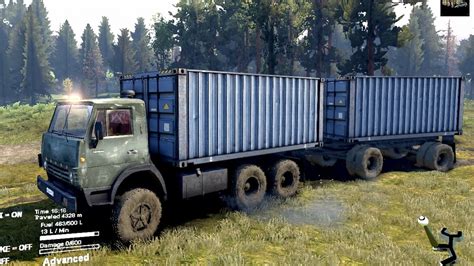 Spintires The Plians Map Kamaz Container Truck And