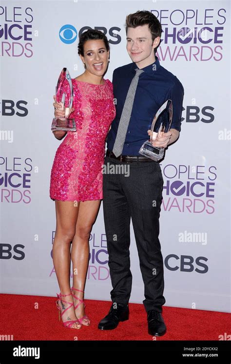 Lea Michele And Chris Colfer Pose In The Press Room At The 39th Annual People S Choice Awards At