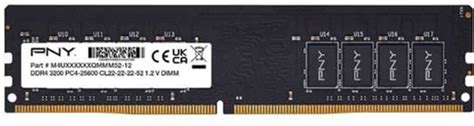 Оперативная память PNY DIMM DDR4-3200 8192MB PC4-25600 (MD8GSD43200-SI ...