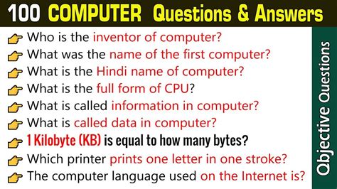 100 Computer GK Questions And Answers Basic Computer General