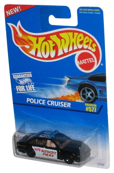 Hot Wheels Police Cruiser (1995) Black Auto City Police Car #577 - Walmart.com