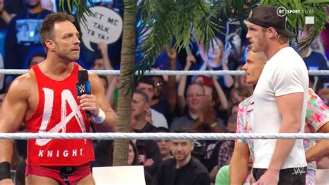 LA Knight And Logan Paul Verbal Confrontation WWE Smackdown June 30