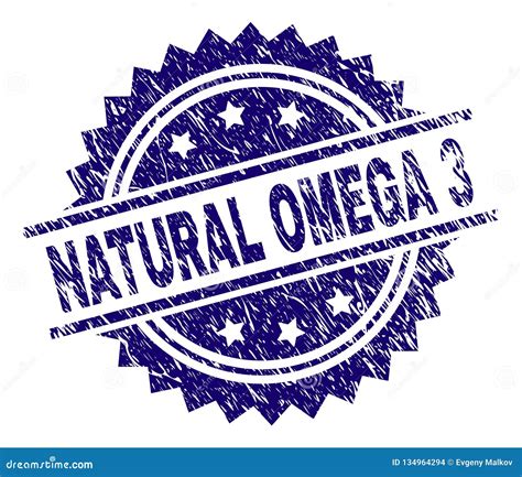 Grunge Textured NATURAL OMEGA 3 Stamp Seal Stock Vector Illustration