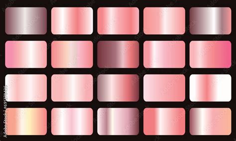 Metallic Gradients Set Pink Gold Gradient Collection Set Pink Gold Gradients Metallic For