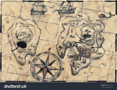 Old Nautical Map Stock Illustration 209716114 Shutterstock