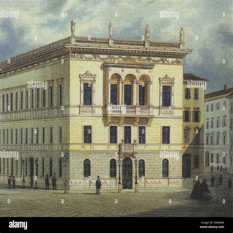 Painting Palazzo Revoltella Stock Photo Alamy