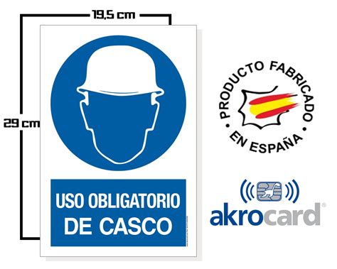 Cartel Resistente Pvc Uso Obligatorio De Casco Señaletica De Aviso