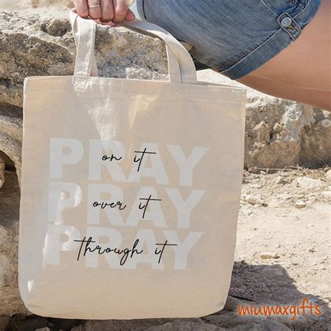 Christian Pray On It Tote Bag Christian Tote Bag Bible Verse Tote Bag