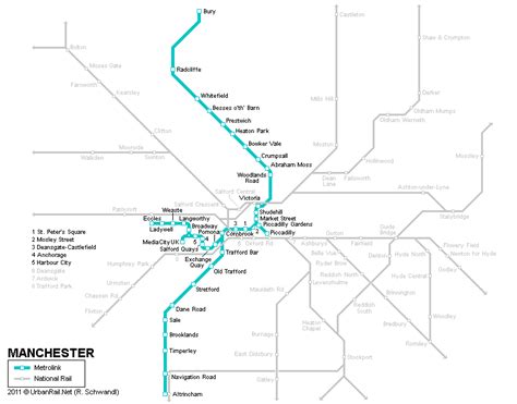 Manchester Tram Map 2021