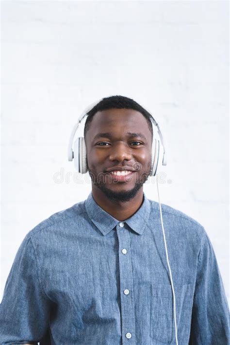 Handsome African American Man Listening To Music Stock Image Image Of