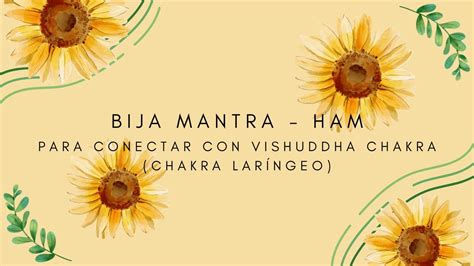 Bija Mantra HAM Mantra Para Conectar Con Vishudda Chakra Chakra