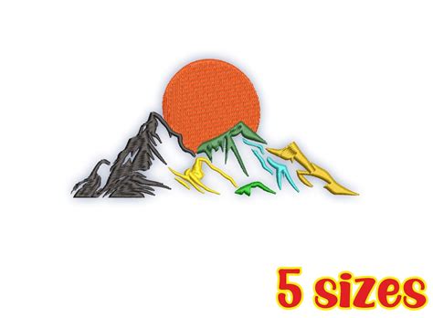 Mountain Adventure Design Set Of 5 Sizes Embroidery Digital File