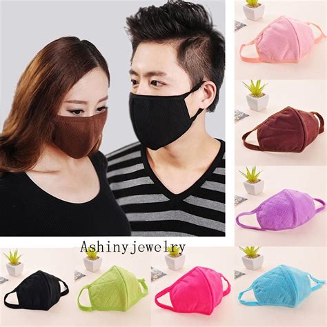 5pcs Luxury New Unisex Men Women Cycling Anti Dust Cotton Mouth Face Mask Black N6 Free Image