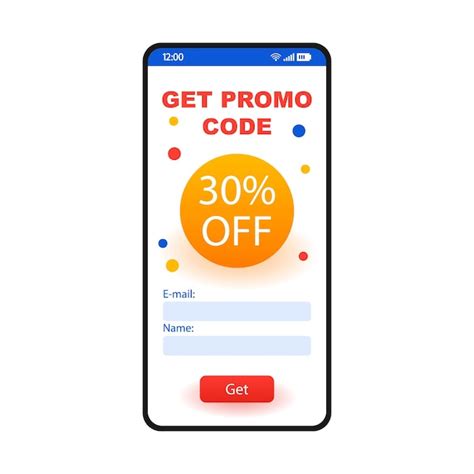 Premium Vector Promo Code Smartphone Interface Template 30 Percent