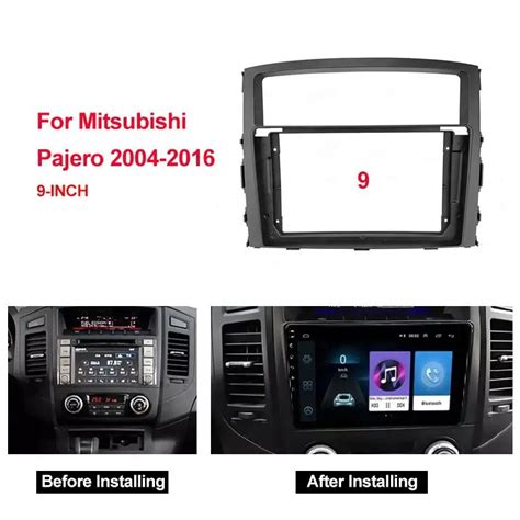 Car Radio Fascia For 2006 2016 MITSUBISHI PAJERO 9 Inch Stereo Panel