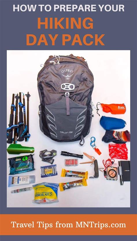 prepare  hiking day pack hiking day pack hiking