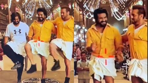 Just Salman Khan Ram Charan Dancing Their Hearts Out In Yentamma Bts