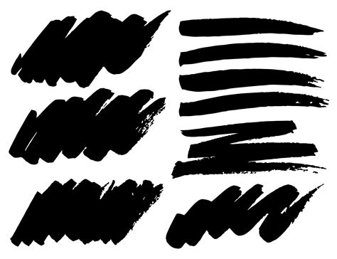 Set Of Brush Strokes Black Ink Grunge Brush Strokes Vector