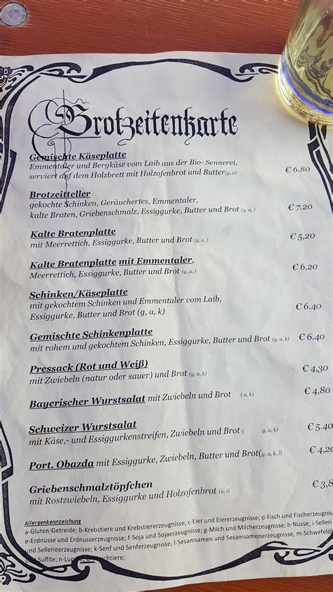 Speisekarte Von Gasthaus Zur Sonne Restaurant Beilngries