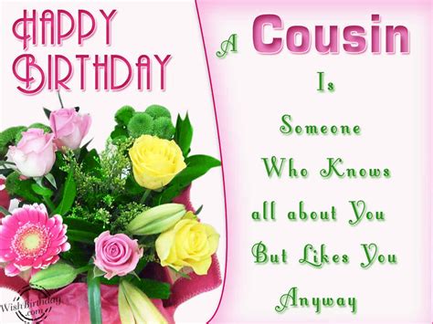 Happy Birthday To A Lovely Cousin Wishes Greetings Pictures Wish Guy