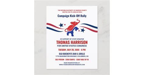 Gop Fundraising Campaign Kickoff Budget Flyer Zazzle