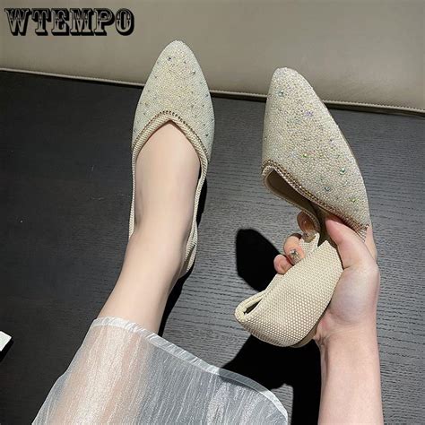 WTEMPO Женские модные туфли на плоской подошве, дышащие сетчатые туфли ...
