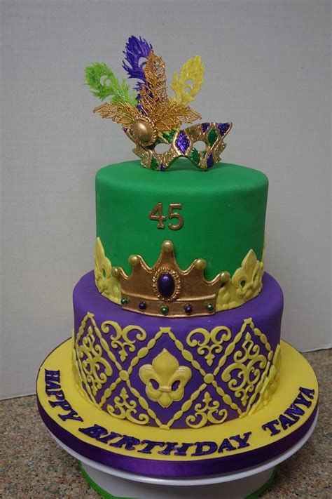 45th Birthday Mardi Gras Cake Decorated Cake By Cakesdecor