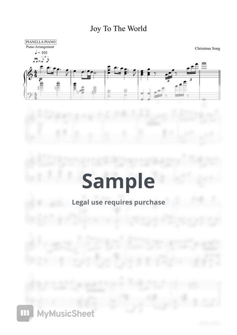 Joy To The World Piano Sheet Sheets By Pianella Piano